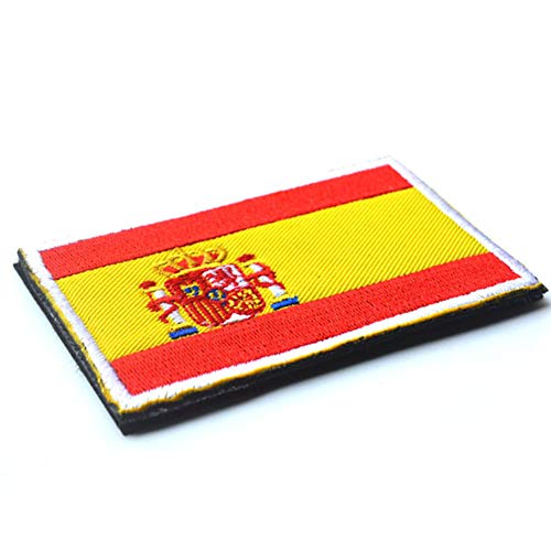 Asien España Bandera de Hierro Bordado en Remiendo Etiquetas Autoadhesivas para la Ropa