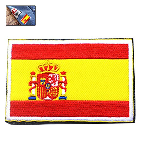 Asien España Bandera de Hierro Bordado en Remiendo Etiquetas Autoadhesivas para la Ropa