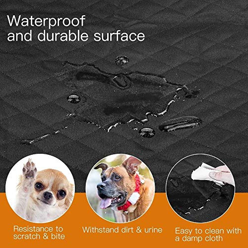 Asiento Coche Mascota Negro Juguete Perro Grande para Perros - Funda para Asiento Trasero para Mascotas Protector de Maletero Funda para Botas - Protección con Solapa de Parachoques/Antideslizante