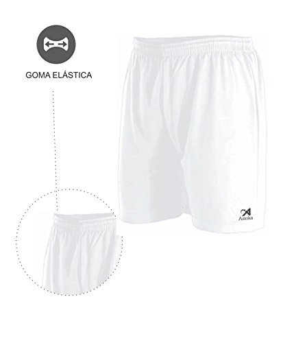 Asioka 230/16N Pantalón Corto Deportivo, Unisex niños, Blanco, XS (12-14)