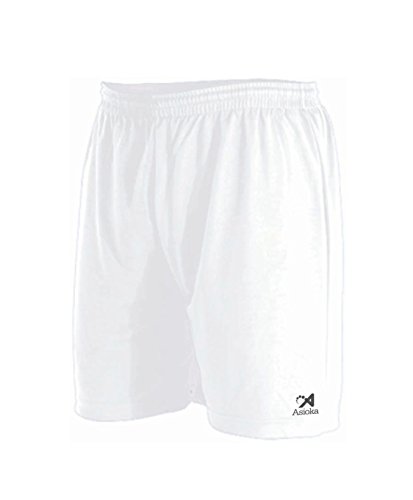 Asioka 230/16N Pantalón Corto Deportivo, Unisex niños, Blanco, XS (12-14)