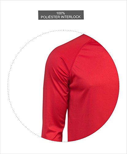 Asioka 300/14 Camiseta Deportiva de Manga Larga, Unisex Adulto, Rojo, L