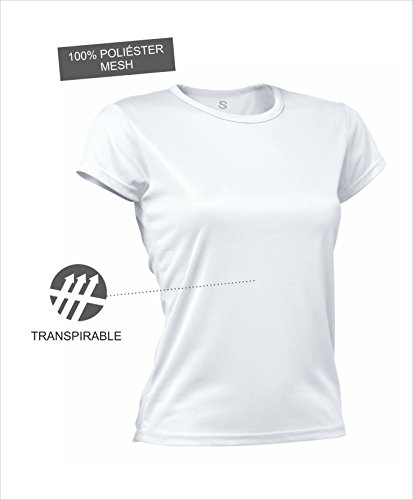Asioka 356/16 Camiseta Técnica de Manga Corta, Mujer, Blanco, L Asioka 356/16 Camiseta Técnica de Manga Corta, Mujer, Blanco, L