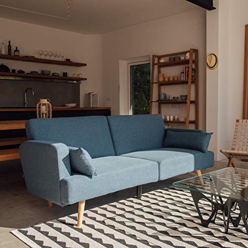 Astan Hogar Sofá Cama 3 Plazas, Tapizado Tela. Modelo Axel AH-AR40600DN, Azul Denim, Astan Hogar Sofá Cama 3 Plazas, Tapizado Tela. Modelo Axel AH-AR40600DN, Azul Denim,