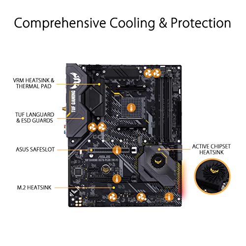 ASUS TUF Gaming X570-Plus (WI-FI) - Placa Base de Gaming ATX AMD AM4 X570 con PCIe 4.0, Dos M.2, 12+2 con Etapa de Potencia Dr. Mos, HDMI, DP, SATA 6 GB/s, USB 3.2 Gen. 2 e iluminación Aura Sync RGB ASUS TUF Gaming X570-Plus (WI-FI) - Placa Base de Gaming ATX AMD AM4 X570 con PCIe 4.0, Dos M.2, 12+2 con Etapa de Potencia Dr. Mos, HDMI, DP, SATA 6 GB/s, USB 3.2 Gen. 2 e iluminación Aura Sync RGB