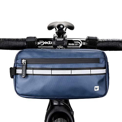 Asvert 3L Bolsa de Manillar Bicicleta MTB Multifuncional,Bolsa Impermeable para Manillar,Bolsa Bici Manillar Universal para Cualquier Bicicleta(Azul)