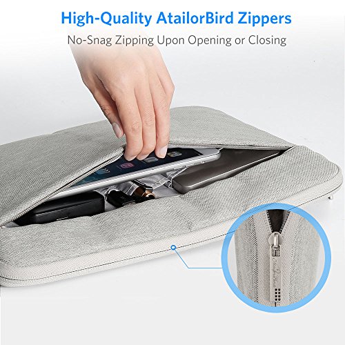 AtailorBird Funda Ordenador Portatil 15,6 Pulgadas,Bolsa pc Portátil Impermeable Anti-rasguños Antigolpes,Funda 15,6 Acolchada per Laptop/Notebook/MacBook/Chromebook -Gris