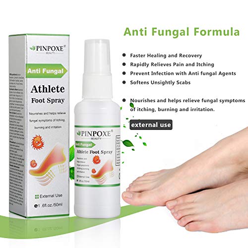 Athletes Foot Spray, Spray para pies, Pies Fungus Treatment, Pies Treatment, Ayuda a tratar y restaurar la apariencia del pie infectado con hongos