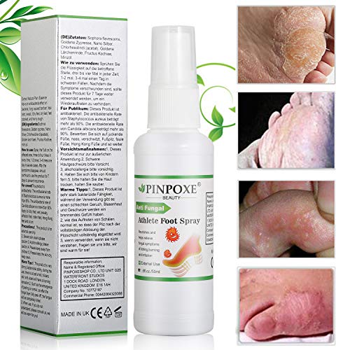 Athletes Foot Spray, Spray para pies, Pies Fungus Treatment, Pies Treatment, Ayuda a tratar y restaurar la apariencia del pie infectado con hongos