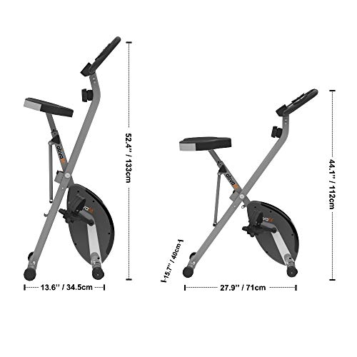 ATIVAFIT - Bicicleta estática plegable magnética vertical, Asiento grande.