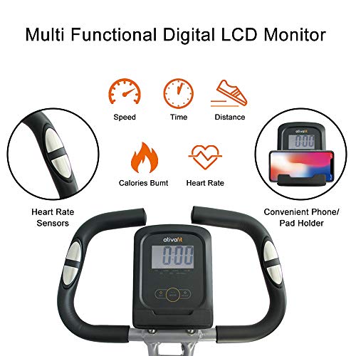 ATIVAFIT Bicicleta Estática Plegable Magnética X-Bike Pulsómetro Y Pantalla LCD, Resistencia Variable, Pedales de Máximo Agarre, Adultos Unisex ATIVAFIT Bicicleta Estática Plegable Magnética X-Bike Pulsómetro Y Pantalla LCD, Resistencia Variable, Pedales de Máximo Agarre, Adultos Unisex