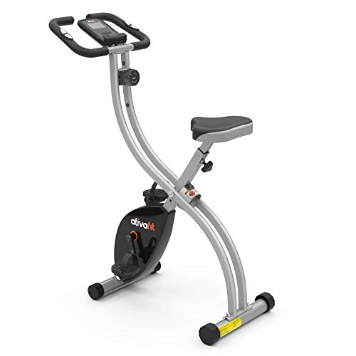 ATIVAFIT Bicicleta Estática Plegable Magnética X-Bike Pulsómetro Y Pantalla LCD, Resistencia Variable, Pedales de Máximo Agarre, Adultos Unisex ATIVAFIT Bicicleta Estática Plegable Magnética X-Bike Pulsómetro Y Pantalla LCD, Resistencia Variable, Pedales de Máximo Agarre, Adultos Unisex
