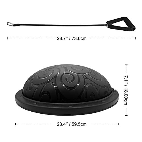 Ativafit - Entrenador de equilibrio de media pelota con correas para yoga, balón de equilibrio antideslizante para entrenamiento en casa, fitness, ejercicio, entrenamiento de fuerza, gimnasio, Negro Ativafit - Entrenador de equilibrio de media pelota con correas para yoga, balón de equilibrio antideslizante para entrenamiento en casa, fitness, ejercicio, entrenamiento de fuerza, gimnasio, Negro