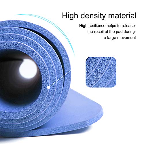 ATIVAFIT - Esterilla de yoga sin ftalatos, antideslizante y respetuosa con las articulaciones, apta para yoga, pilates o gimnasia, con correa de transporte, 183 x 61 x 1 cm, Azul – 2, 183* 61* 1 cm