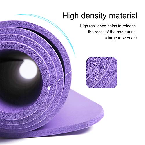 ATIVAFIT - Esterilla de yoga sin ftalatos, antideslizante y respetuosa con las articulaciones, apta para yoga, pilates o gimnasia, con correa de transporte, 183 x 61 x 1 cm, Lila - 2, 183* 61* 1 cm ATIVAFIT - Esterilla de yoga sin ftalatos, antideslizante y respetuosa con las articulaciones, apta para yoga, pilates o gimnasia, con correa de transporte, 183 x 61 x 1 cm, Lila - 2, 183* 61* 1 cm