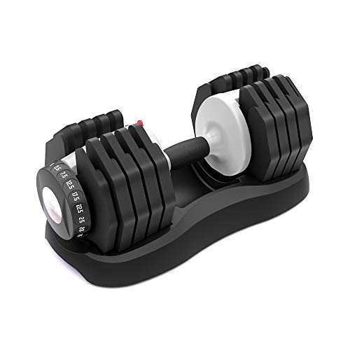 ATIVAFIT - Mancuerna Ajustable de 25kg con Sistema de dial Ajustable para Uso doméstico, para Hombres y Mujeres, Gimnasio ATIVAFIT - Mancuerna Ajustable de 25kg con Sistema de dial Ajustable para Uso doméstico, para Hombres y Mujeres, Gimnasio