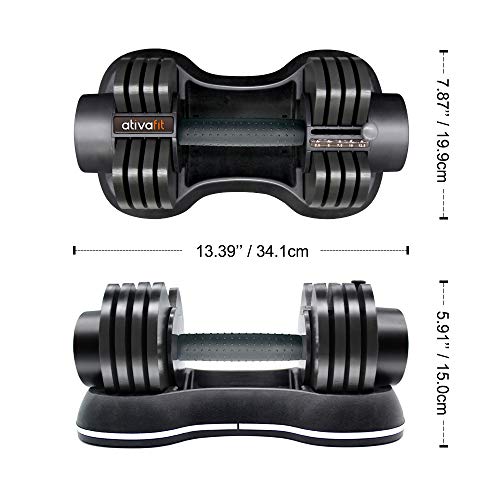 ATIVAFIT-Mancuernas ajustables para gimnasio o casa, individuales (12,5 kg) ATIVAFIT-Mancuernas ajustables para gimnasio o casa, individuales (12,5 kg)
