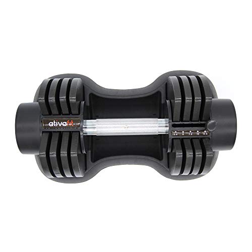 ATIVAFIT-Mancuernas ajustables para gimnasio o casa, individuales (12,5 kg) ATIVAFIT-Mancuernas ajustables para gimnasio o casa, individuales (12,5 kg)