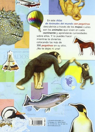 Atlas De Animales Del Mundo (Pegatinas) (Atlas De Animales Con Pegatina)