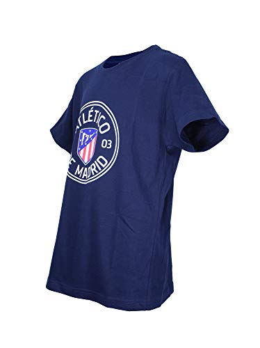 Atlético de Madrid Camiseta Print - Nuevo Escudo (Azul Marino, 8 años)