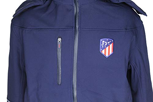 Atlético de Madrid Cazadora con Capucha Azul Marino - Personalizable con 4 Iniciales - Producto Oficial - Nuevo Escudo (XXL)