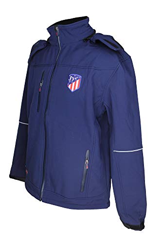 Atlético de Madrid Cazadora con Capucha Azul Marino - Personalizable con 4 Iniciales - Producto Oficial - Nuevo Escudo (XXL)
