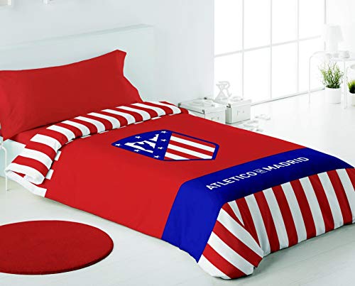 Atlético de Madrid. Juego Funda Nórdica de 3 piezas Oficial del Club. ATM 2018. (Cama 105 cm)