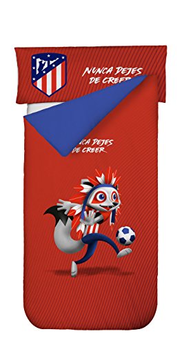 Atlético de Madrid. Juego Funda Nórdica para Edredón Oficial del Club. ATM Indi. (Cama 90 cm)