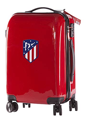 Atlético de Madrid Maleta Equipaje de Mano - Producto Oficial del Equipo, Rígida y con Sistema de Cierre de Seguridad TSA