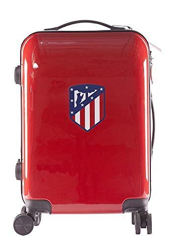 Atlético de Madrid Maleta Equipaje de Mano - Producto Oficial del Equipo, Rígida y con Sistema de Cierre de Seguridad TSA