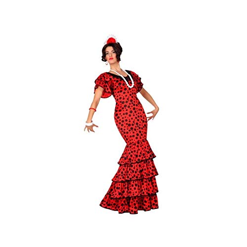 Atosa- Disfraz rumbera, Color rojo, XL (15589)