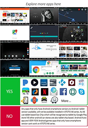 ATOTO A6 Doble DIN Android navegación del Coche estéreo con Doble Bluetooth - Estándar A6Y2710SB 1G / 16G Car Multimedia Radio, WiFi/BT Internet Tethering, Soporte 256G SD y más