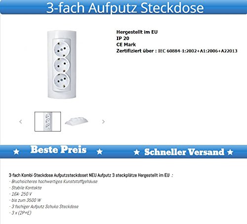 Atra - Enchufe combinado (3 enchufes en un solo dispositivo) Atra - Enchufe combinado (3 enchufes en un solo dispositivo)