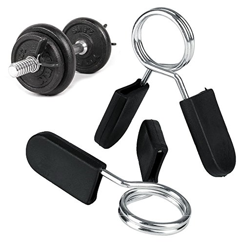 Aubess - Juego de 2 pinzas de resorte para fijar mancuernas, 28 mm, 30 mm, 50 mm (diámetro interior del anillo), negro, 28 mm Aubess - Juego de 2 pinzas de resorte para fijar mancuernas, 28 mm, 30 mm, 50 mm (diámetro interior del anillo), negro, 28 mm