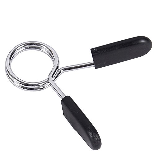 Aubess - Juego de 2 pinzas de resorte para fijar mancuernas, 28 mm, 30 mm, 50 mm (diámetro interior del anillo), negro, 28 mm Aubess - Juego de 2 pinzas de resorte para fijar mancuernas, 28 mm, 30 mm, 50 mm (diámetro interior del anillo), negro, 28 mm