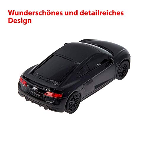 Audi R8 V10 Plus Black Edition – Vehículo teledirigido Modelo Auto Licencia Carreras Escala 1: 24 con Control Remoto