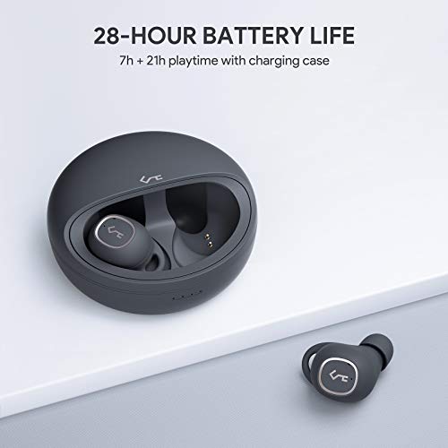 AUKEY Auriculares Inalámbricos, In-Ear Auriculares Bluetooth 5.1 con 28 Horas, Control de Volumen, Sonido Inmersivo, Carga Inalámbrica y USB-C, IPX5 Impermeable para iPhone y Android