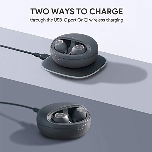 AUKEY Auriculares Inalámbricos, In-Ear Auriculares Bluetooth 5.1 con 28 Horas, Control de Volumen, Sonido Inmersivo, Carga Inalámbrica y USB-C, IPX5 Impermeable para iPhone y Android