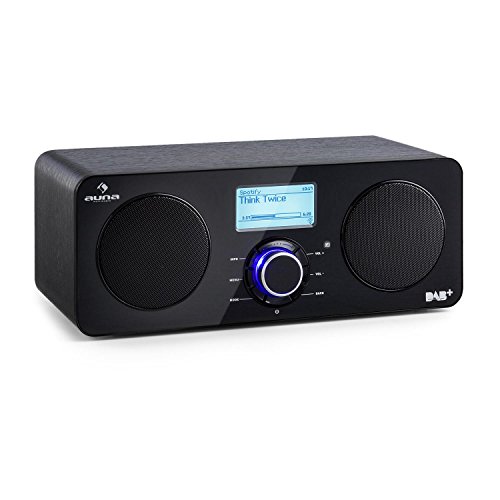 auna Worldwide ST - Radio con Internet, Radio Digital, Radio con wi-fi, Reproductor de Red, Dab/Dab+, FM/AW, RDS, Puerto USB con MP3, Autoapagado, Pantalla LCD, Mando Distancia, Negro