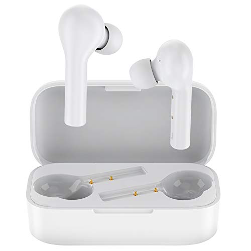 Auriculares Bluetooth con Modo de Juego, HOMSCAM Impermeable Auriculares Inalámbricos Bluetooth 5.0 QCY HiFi Mini Twins Estéreo In-Ear Bluetooth con Caja de Carga