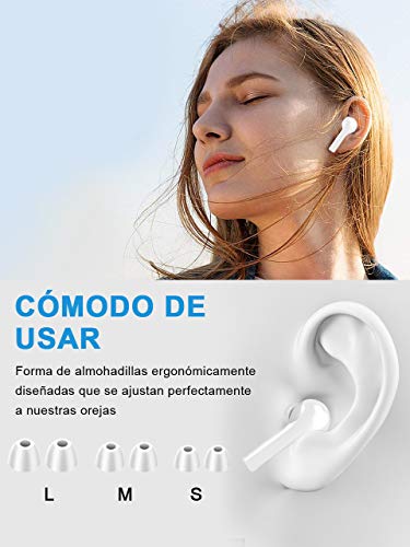Auriculares Bluetooth con Modo de Juego, HOMSCAM Impermeable Auriculares Inalámbricos Bluetooth 5.0 QCY HiFi Mini Twins Estéreo In-Ear Bluetooth con Caja de Carga