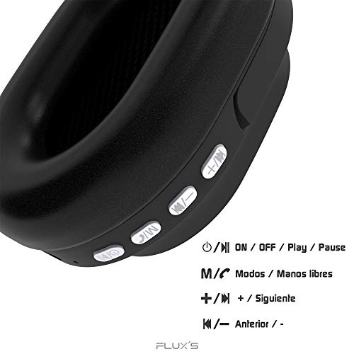 Auriculares Bluetooth de Diadema Flux’S, Cascos Bluetooth 5.0 Inalámbricos, Alta fidelidad, Plegables, Micrófono Incorporado, Micro SD y Radio FM, para iPhone/Android/Samsung/Tablet/TV (Negro) Auriculares Bluetooth de Diadema Flux’S, Cascos Bluetooth 5.0 Inalámbricos, Alta fidelidad, Plegables, Micrófono Incorporado, Micro SD y Radio FM, para iPhone/Android/Samsung/Tablet/TV (Negro)