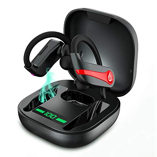 Auriculares Bluetooth Deportivos Auriculares Inalambricos Running IP7 Impermeable Cascos Bluetooth V5.1 In-Ear, Correr con Micrófono Caja de Carga, Cancelación de Ruido Gimnasio,Viajes,Deporte Auriculares Bluetooth Deportivos Auriculares Inalambricos Running IP7 Impermeable Cascos Bluetooth V5.1 In-Ear, Correr con Micrófono Caja de Carga, Cancelación de Ruido Gimnasio,Viajes,Deporte