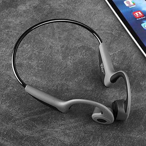 Auriculares Conduccion Osea Deporte inalámbrico Bluetooth Auriculares con micrófono para Correr, Caminar, Trotar, Ciclismo, Senderismo (Negro)