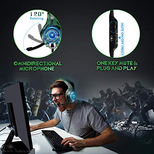 Auriculares Gaming para PS4 Xbox One Nintendo Switch, GM-100 Cascos Gaming con Sonido Envolvente y Reducción de Ruido. La Disfruta de Lujo del Sonido Nítido