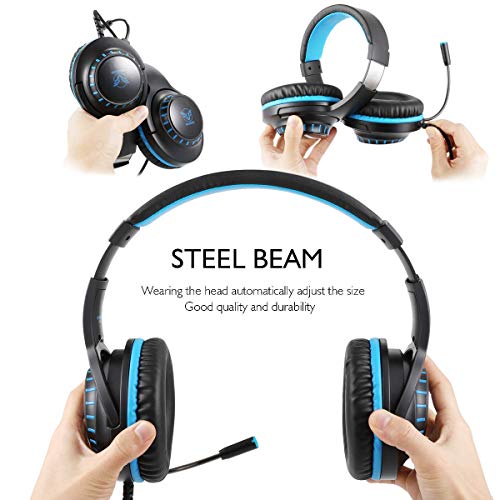 Auriculares Gaming PS4 Auriculares con Micrófono, Reducción de Ruido, Sonido Envolvente, Auriculares con Cable para PS4,PC,Xbox One,Nintendo Switch, Auriculares Diadema con 3.5mm Jack con Luz LED Auriculares Gaming PS4 Auriculares con Micrófono, Reducción de Ruido, Sonido Envolvente, Auriculares con Cable para PS4,PC,Xbox One,Nintendo Switch, Auriculares Diadema con 3.5mm Jack con Luz LED