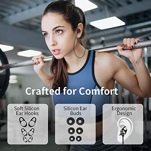 Auriculares Inalámbricos, 5.0 Auriculars Bluetooth In Ear Deportivos Magnéticos con Micrófono Cascos Bluetooth con Estéreo HiFi 8 H Play Time,para iPhone Xiaomi Huawei etc