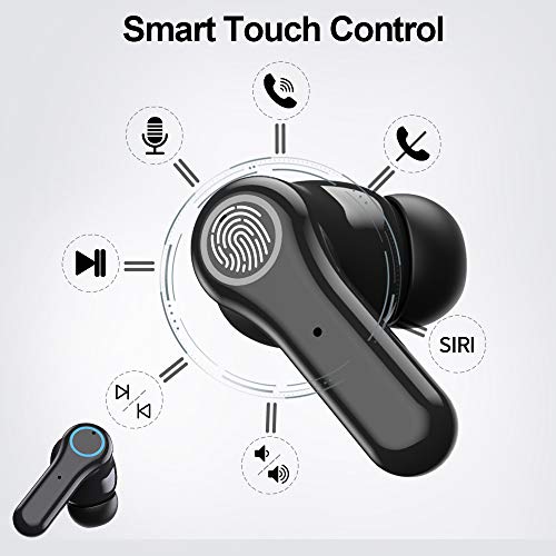 Auriculares Inalambricos, Auriculares Bluetooth 5.1 con Mini TWS Graves Profundos, Cascos Inhalabricos In Ear con USB C Carga Rápida Reproducción de 30H Control Tactil, IPX7 Impermeable para Deporte