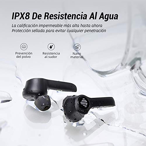 Auriculares inalámbricos Bluetooth ENACFIRE G20 de IPX 8, 8 Horas Permanente de reproducción, Doble micrófonos, cancelación del Ruido CVC8.0, Ligero, Control táctil, Audio sin pérdidas de Apt-X Libre