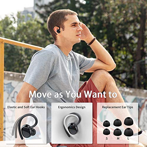 Auriculares Inalambricos Deportivos, Auriculares Bluetooth 5.0 Sport IP7 Impermeable Cascos Bluetooth In-Ear Auriculares Wireless Running con Mic, 100 Horas y Pantalla LED, Viajes, Deporte